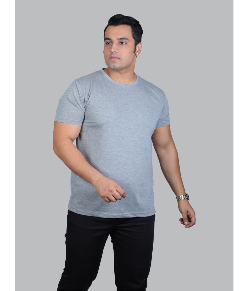     			Xmex - Silver Cotton Blend Regular Fit Men's T-Shirt ( Pack of 1 )