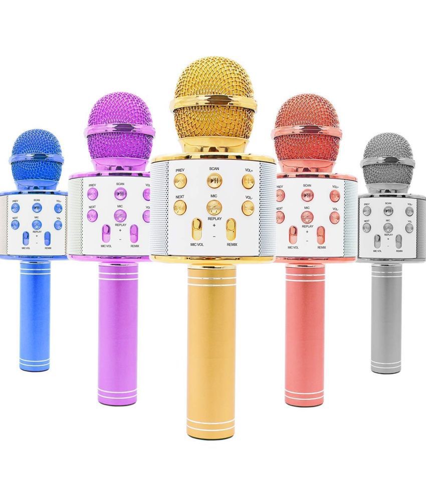     			Kidsaholic Advance Handheld Wireless Singing Mike Multi-function Bluetooth Karaoke Mic with Microphone Speaker With Recording + USB