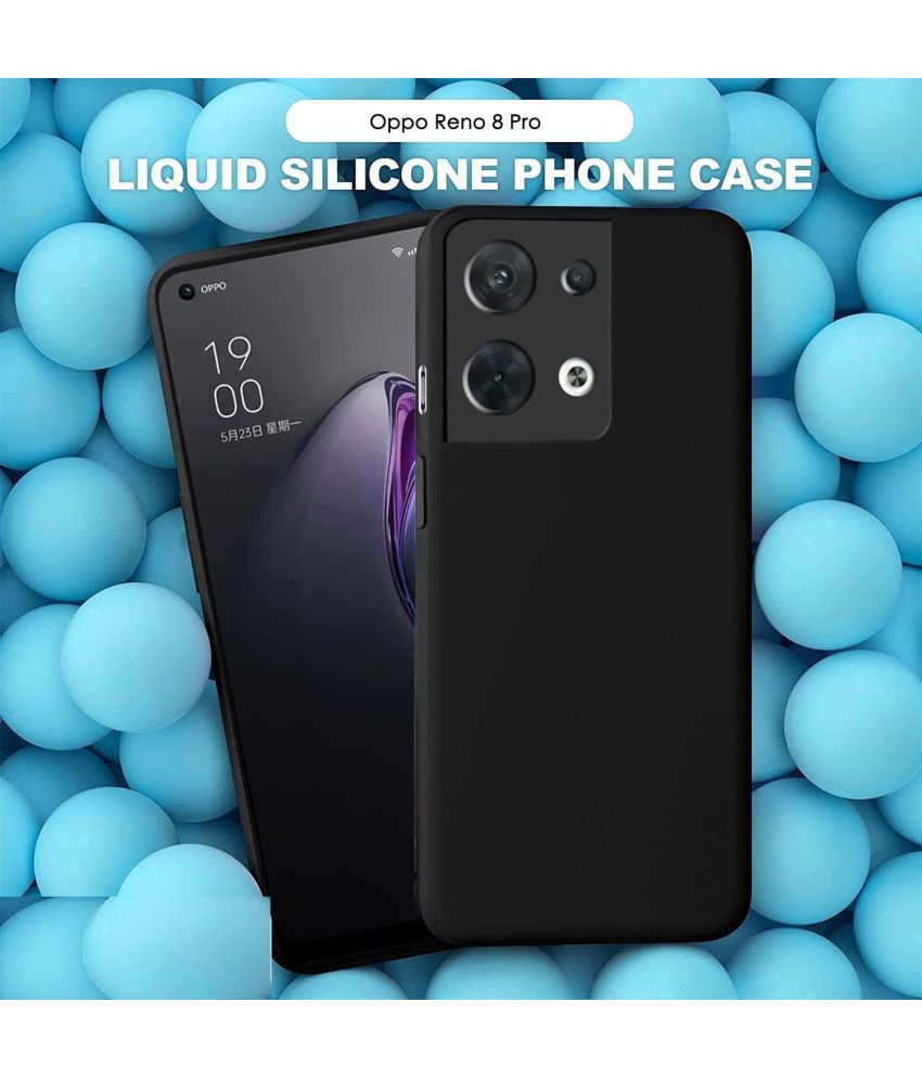     			BEING STYLISH - Black Silicon Plain Cases Compatible For Oppo Reno 8 Pro 5G ( Pack of 1 )