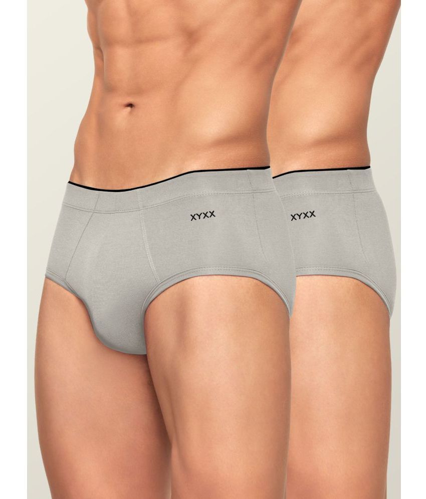     			XYXX Pack of 2 Modal Men's Briefs ( Light Grey )