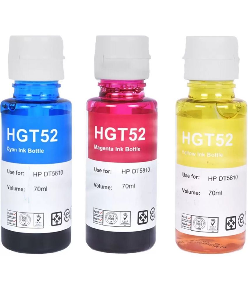     			zokio GT5152 For H_P 350 Multicolor Pack of 3 Cartridge for Refill ink for GT51/GT52 - GT5810,GT5820, 310,315,319,410,415,419 Tank Wireless