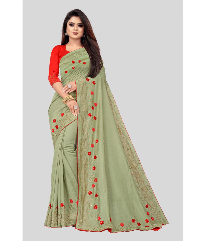    			Gazal Fashions - Green Georgette Saree With Blouse Piece ( Pack of 1 )