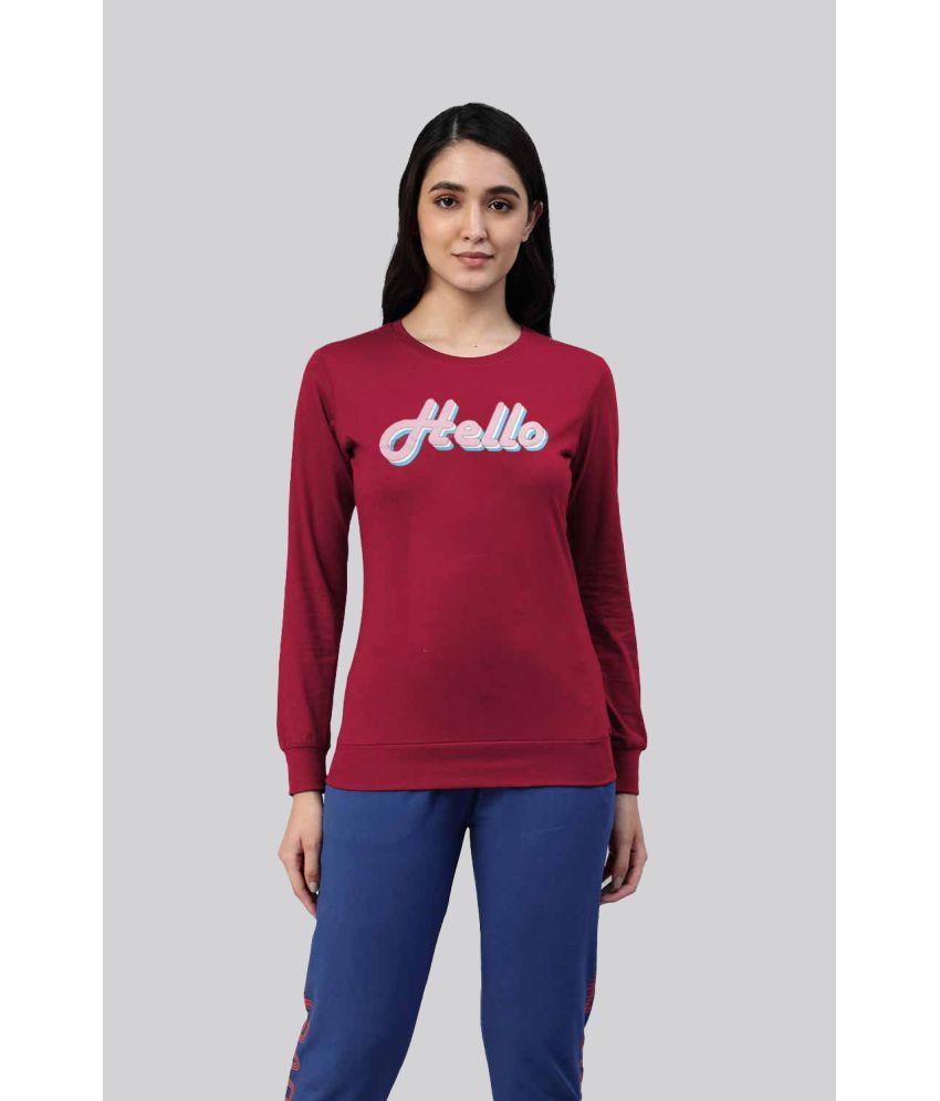     			LYRA - Maroon Cotton Women's Regular Top ( Pack of 1 )