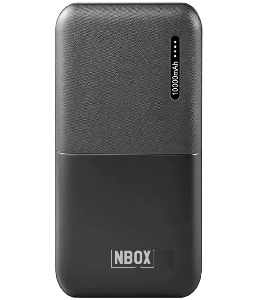     			NBOX 10000mAh Power Bank with Type C, Micro USB Input, LED Indicator, Built in Protection, DC 5V 2A Support and Mobile/Tablet Compatible (Black)