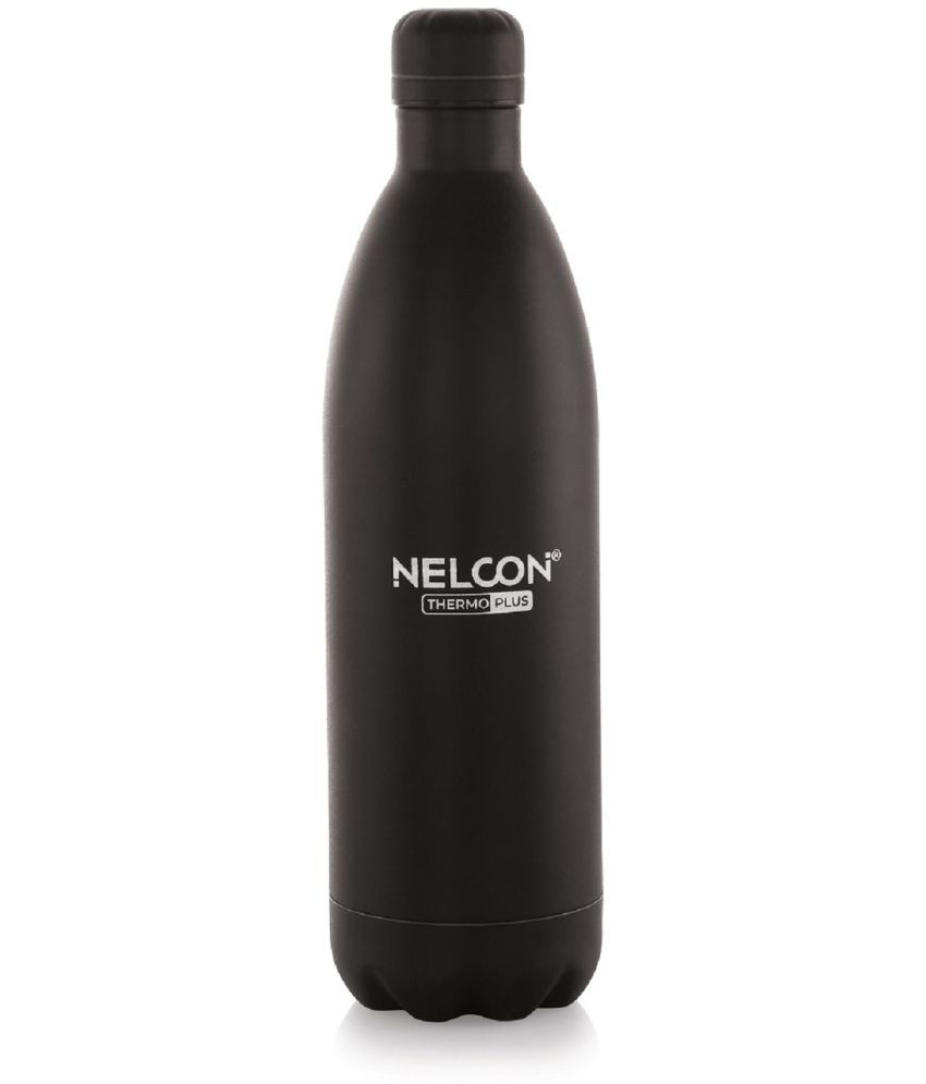     			Nelcon Black Steel Flask 500 ml (Set of 1)