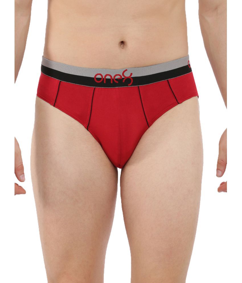     			One8 by Virat Kohli - Red Cotton Men's Briefs ( Pack of 1 )