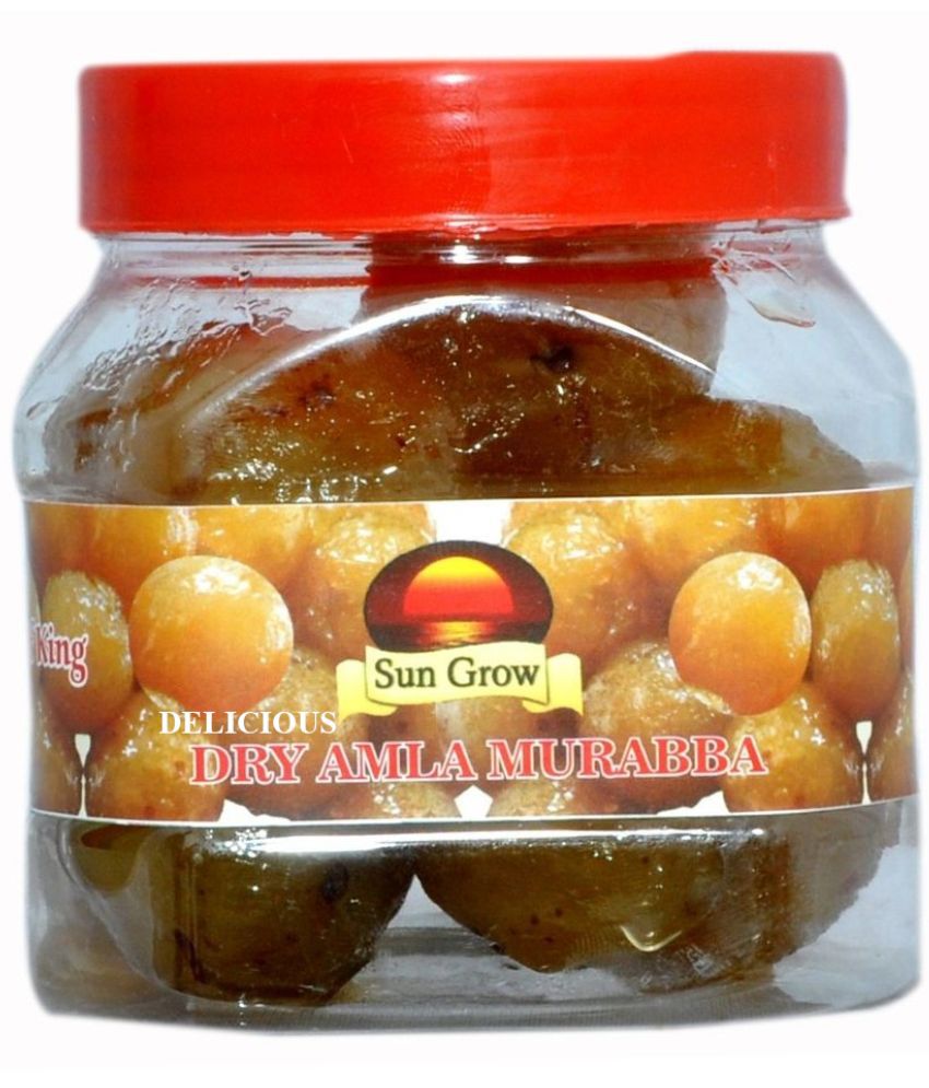     			Sun Grow Delicious Home Made Organic Ghar Ka Bana Natural Dry Amla Murabba with Almond (Badam) Pickle 500 g