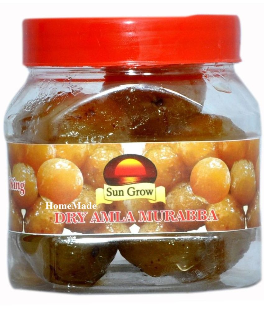     			Sun Grow HomeMade Hand Made Organic Ghar Ka Bana Natural Dry Amla Murabba with Almond (Badam) Pickle 500 g