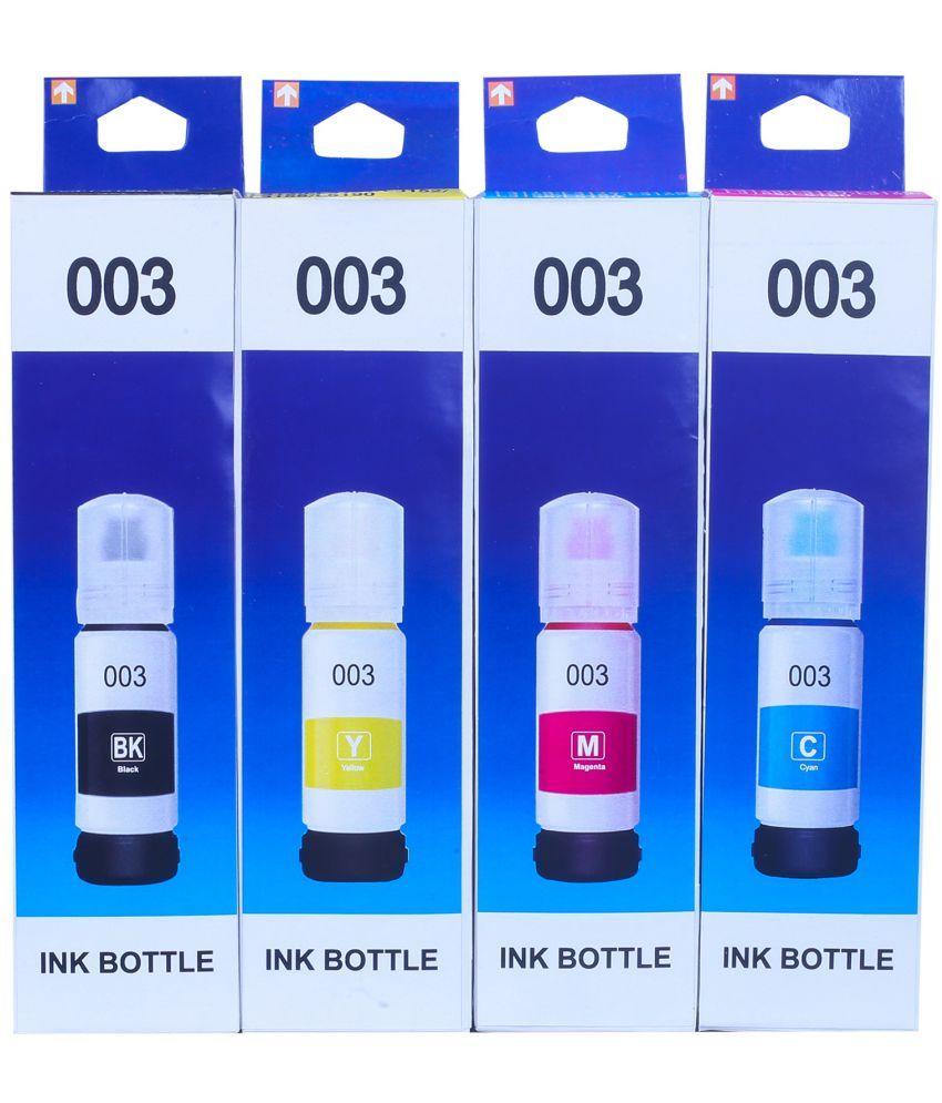     			zokio 003 INK FOR L3110 Multicolor Pack of 4 Cartridge for Refill ink for EPS0N 003,001, L5190,L3150,L3110,L1110,L4150,L6170,L4160,L6190,L6160