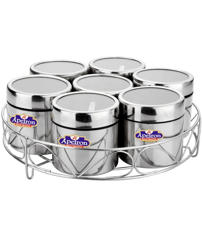     			APEIRON - Steel Silver Spice Container ( Set of 1 - 400ml Each )