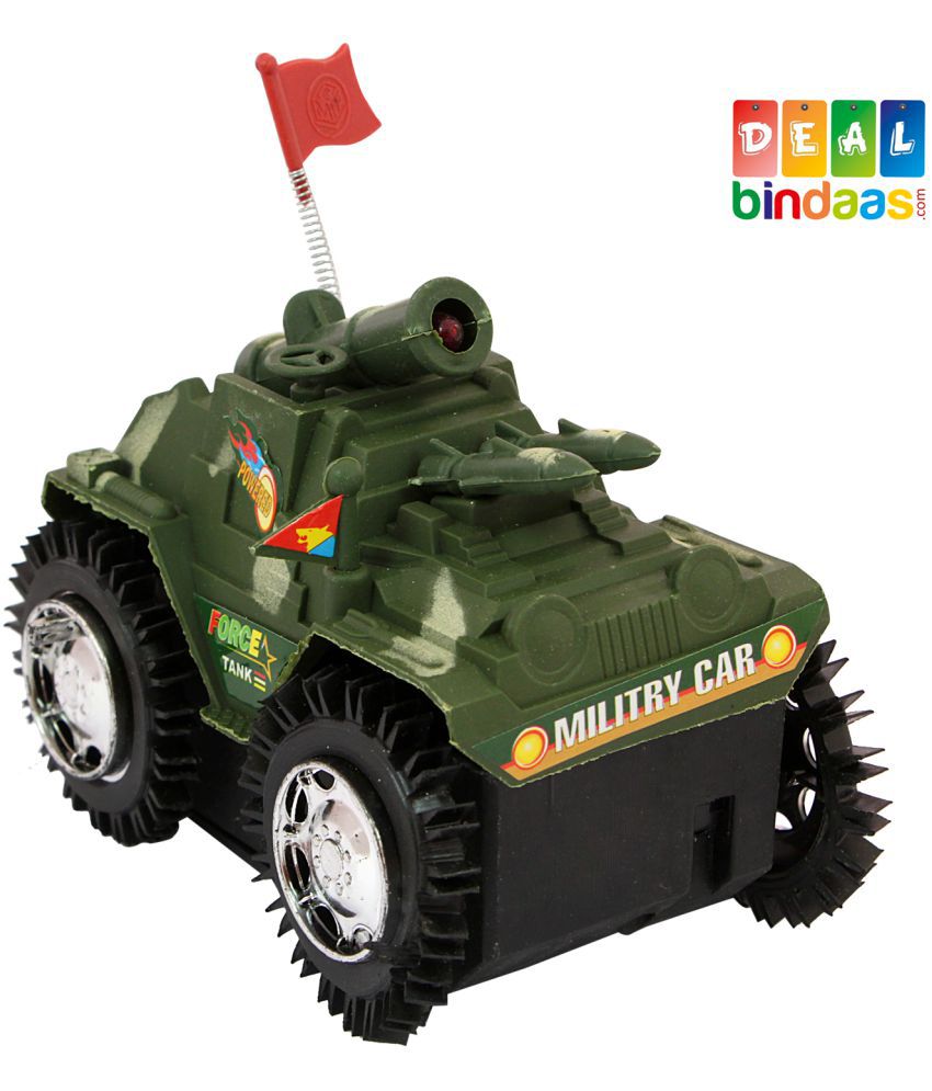     			DealBindaas Military Tumbling Tank 360° Stunt Battery Operated Toy (Battery Not Included) - Multicolor