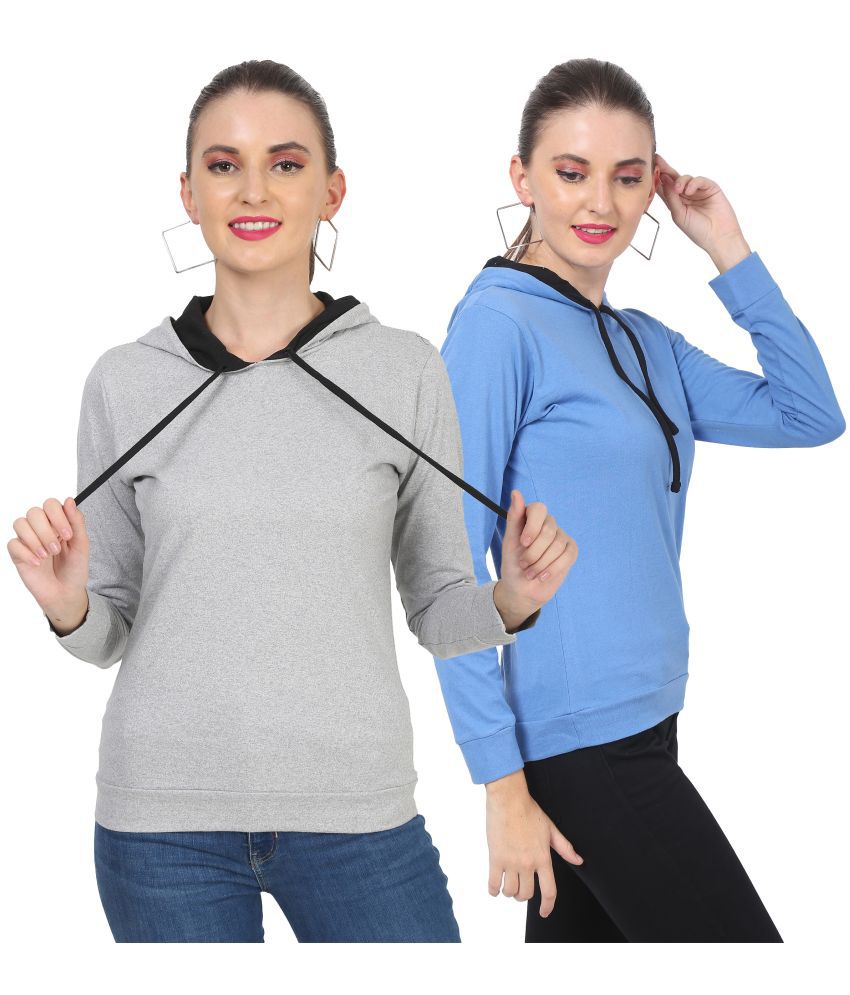    			Diaz Cotton Multi Color Hooded Sweatshirt