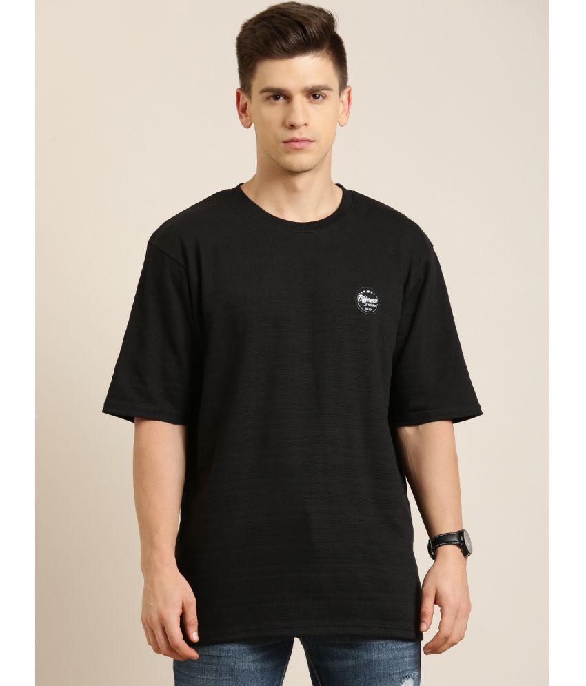     			Difference of Opinion - Black 100% Cotton Oversized Fit Men's T-Shirt ( Pack of 1 )