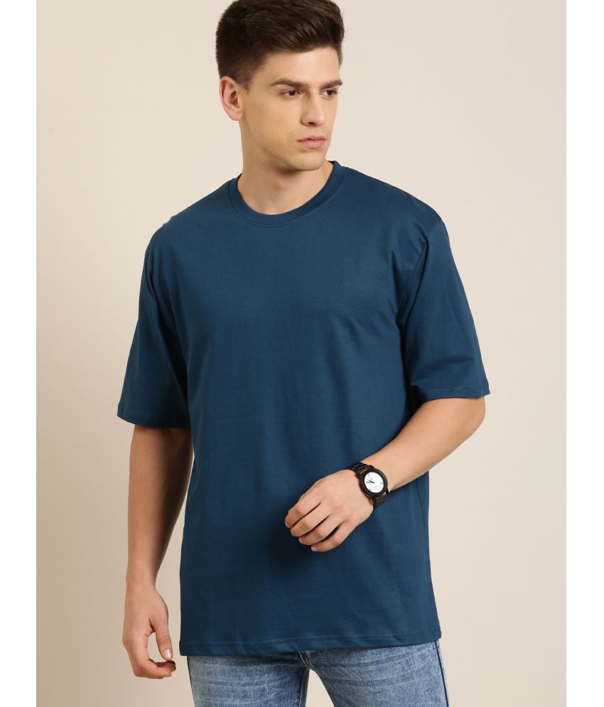     			Difference of Opinion - Blue 100% Cotton Oversized Fit Men's T-Shirt ( Pack of 1 )