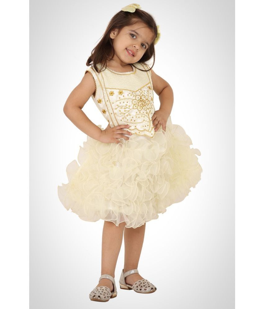    			Rydho - Gold Polyester Baby Girl Frock ( Pack of 1 )