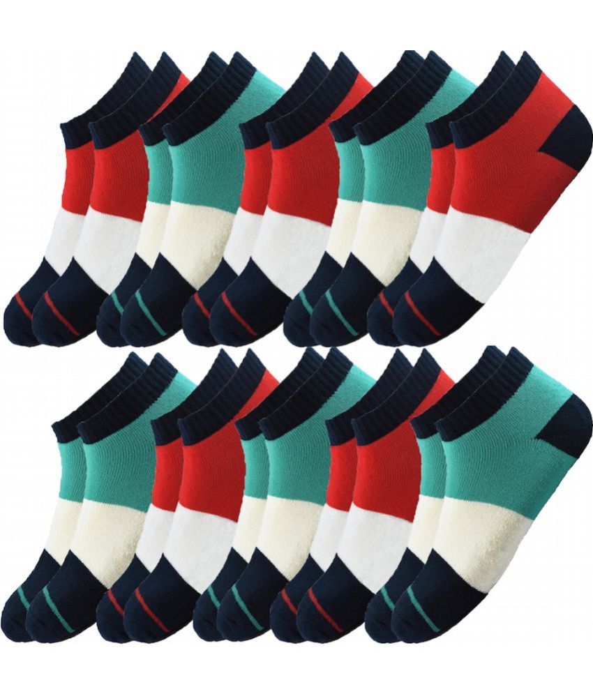     			hicode - Blended Men's Colorblock Multicolor Ankle Length Socks ( Pack of 10 )