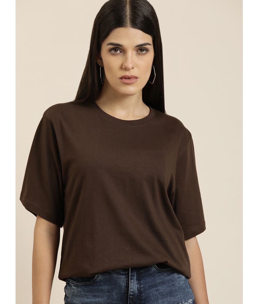     			Dillinger - Brown Cotton Loose Fit Women's T-Shirt ( Pack of 1 )