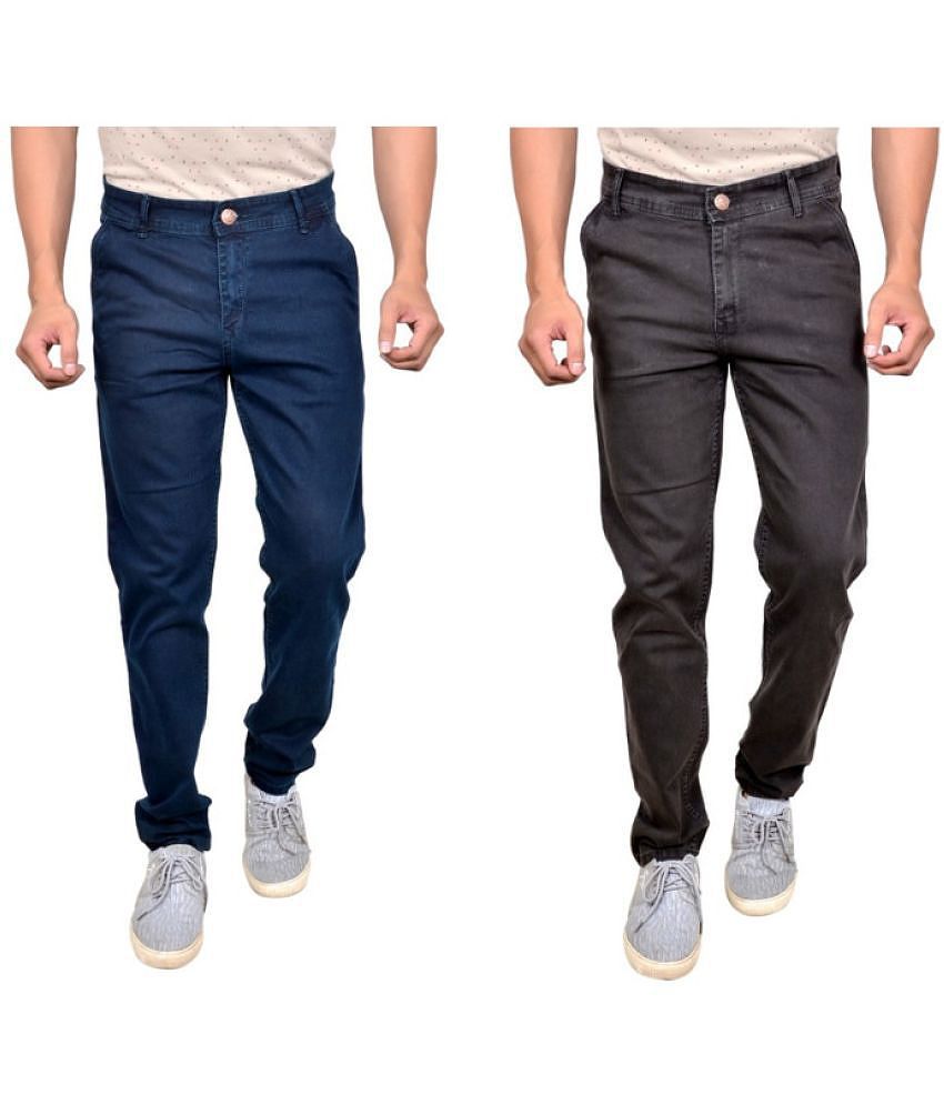 TAPA Men's Solid Light Brown Cotton Lycra Regular Fit Jeans – F2FMART.com