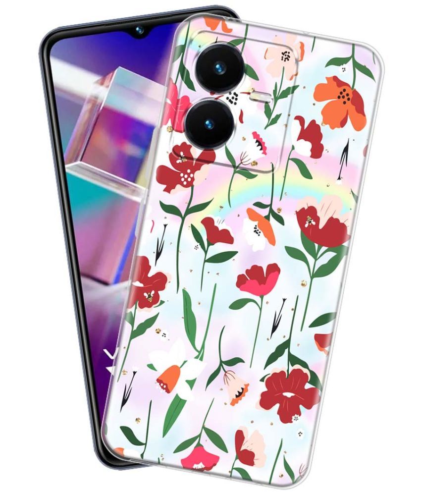     			NBOX - Multicolor Silicon Printed Back Cover Compatible For Vivo Y22 ( Pack of 1 )