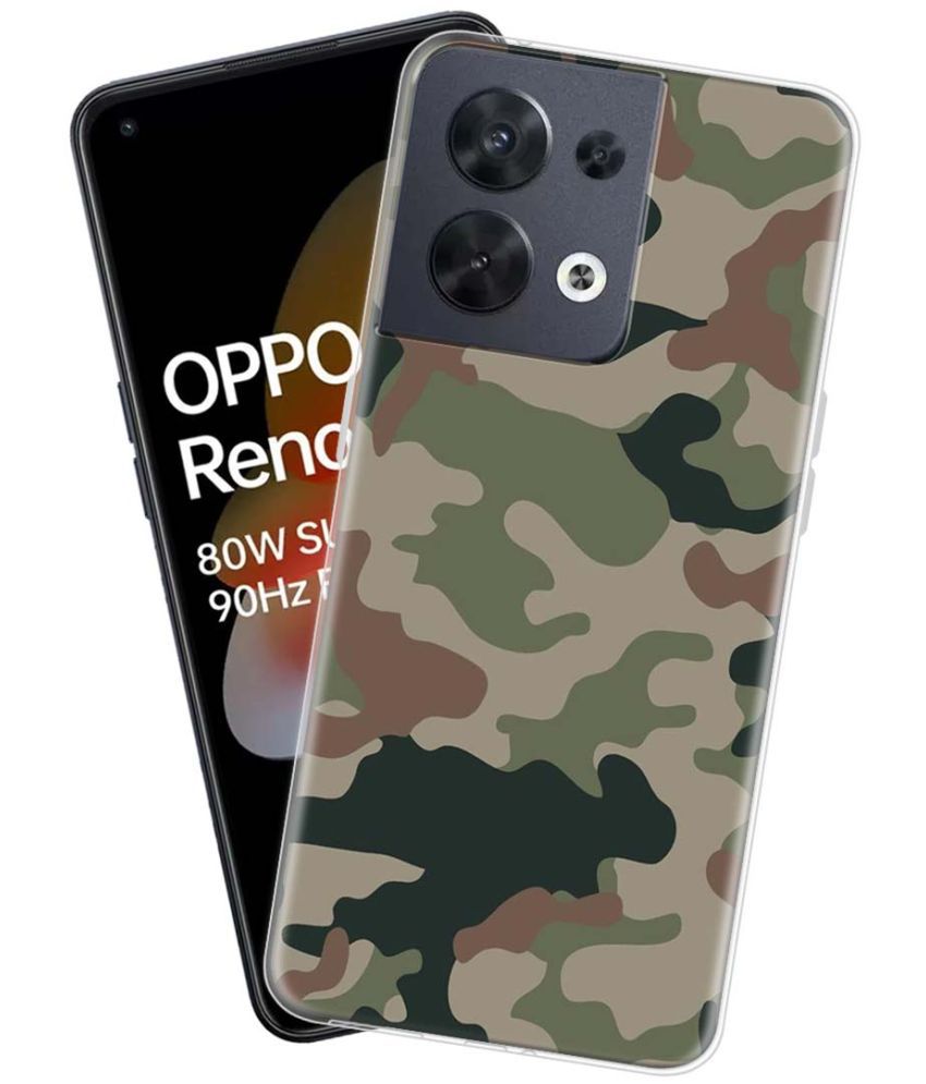     			NBOX - Multicolor Silicon Printed Back Cover Compatible For Oppo Reno 8 5G ( Pack of 1 )