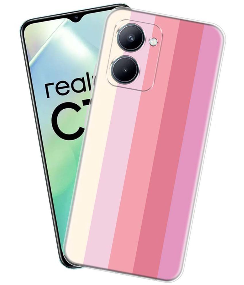     			NBOX - Multicolor Silicon Printed Back Cover Compatible For Realme C33 ( Pack of 1 )