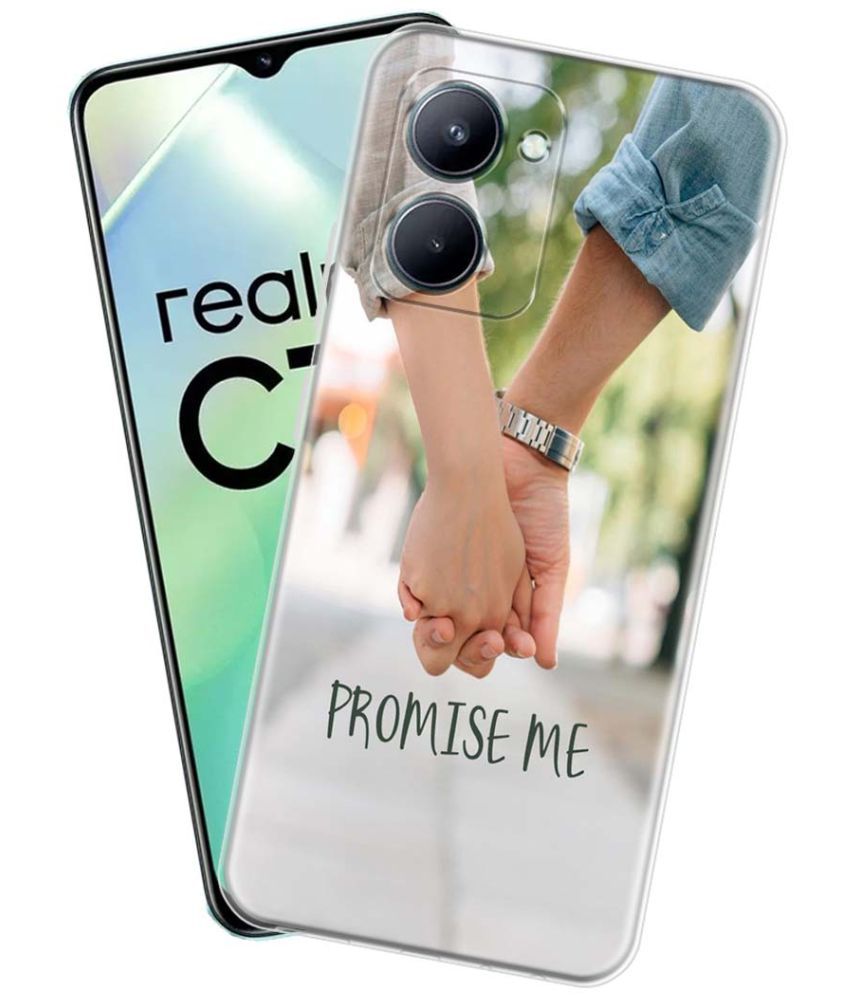 NBOX - Multicolor Silicon Printed Back Cover Compatible For Realme C33 ( Pack of 1 )