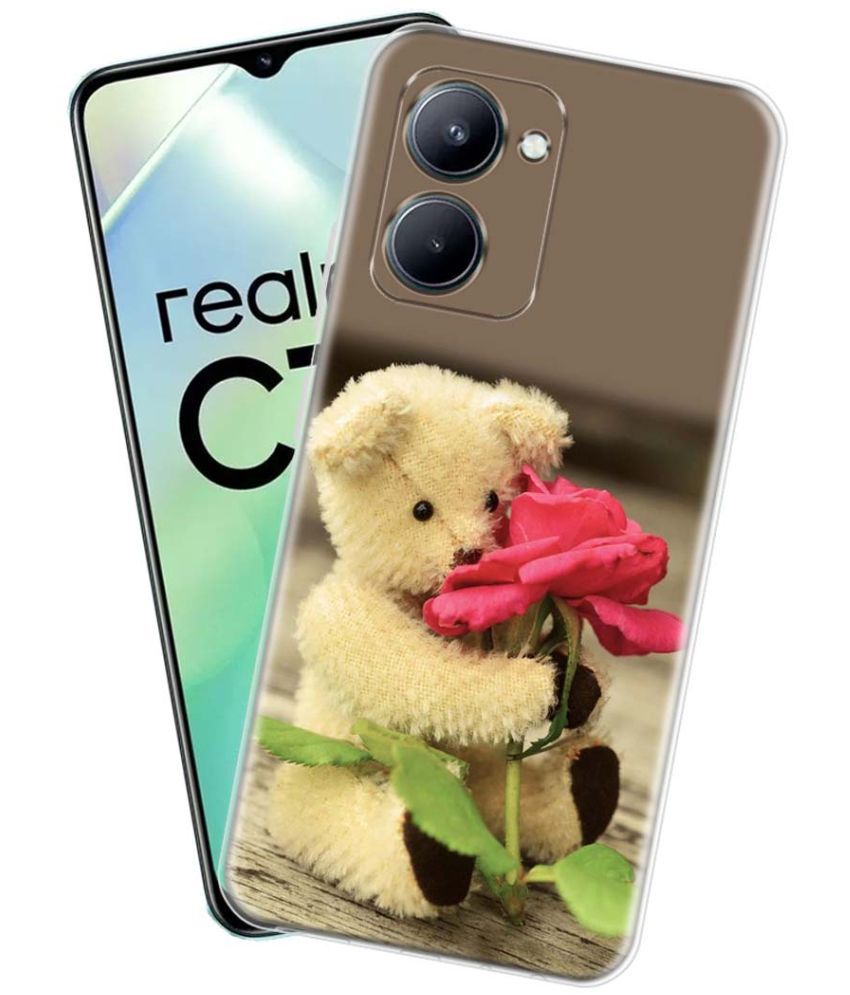     			NBOX - Multicolor Silicon Printed Back Cover Compatible For Realme C33 ( Pack of 1 )