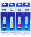 zokio 003 Multicolor Pack of 4 Cartridge for Ink Printers Models: L3110, L3100, L3101, L3115, L3116, L3150, L3151, L3152, L3156