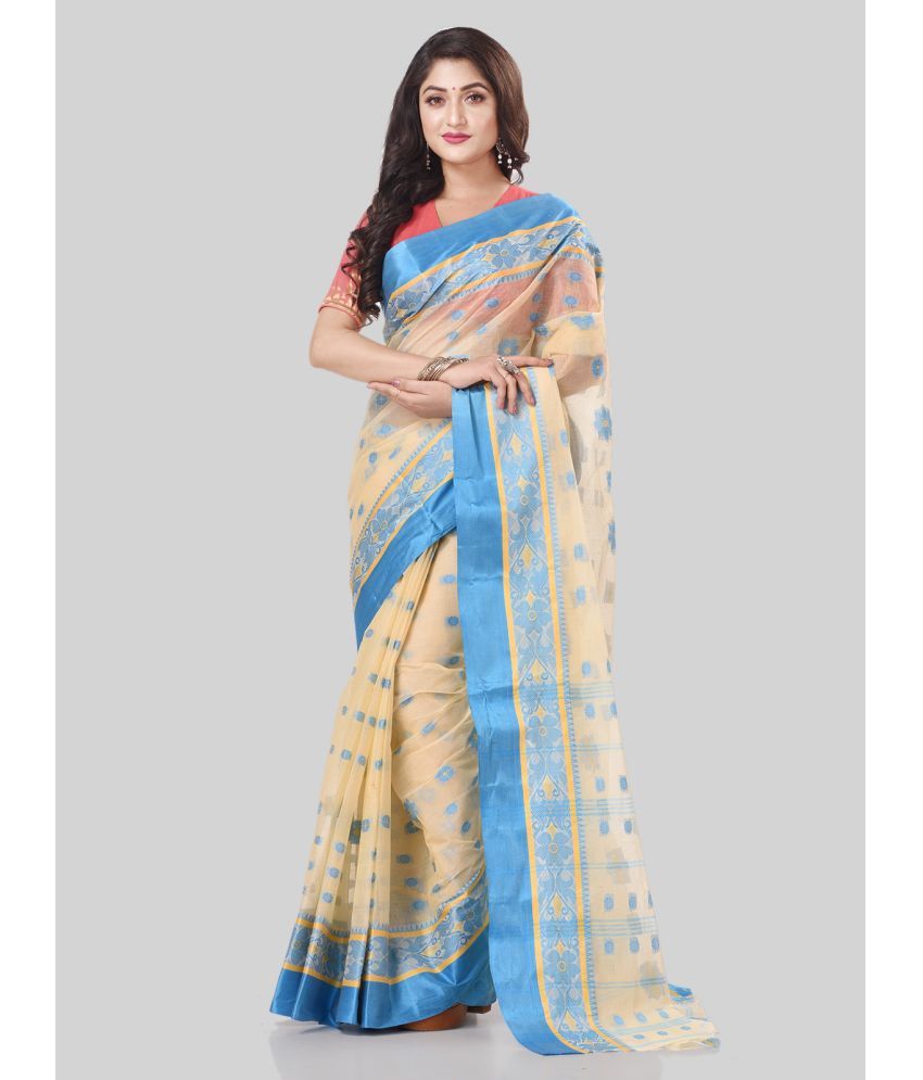     			Desh Bidesh - Blue Cotton Saree Without Blouse Piece ( Pack of 1 )