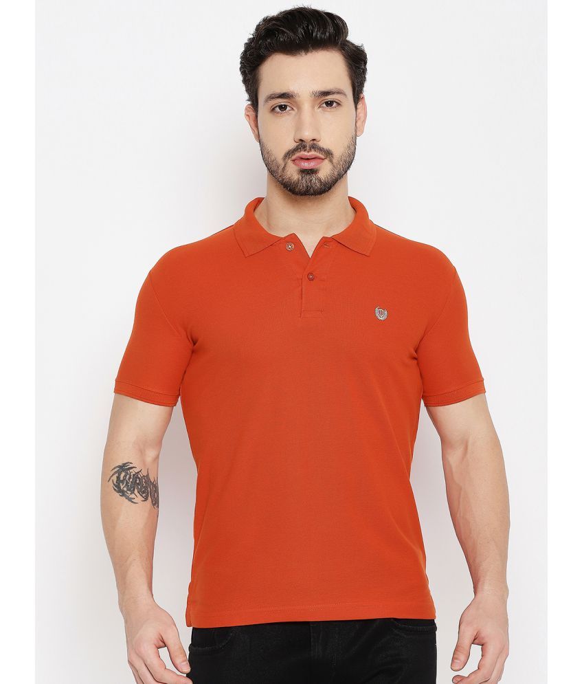     			Duke Pack of 1 Cotton Blend Slim Fit Solid Half Sleeves Men's Polo T Shirt ( Orange )