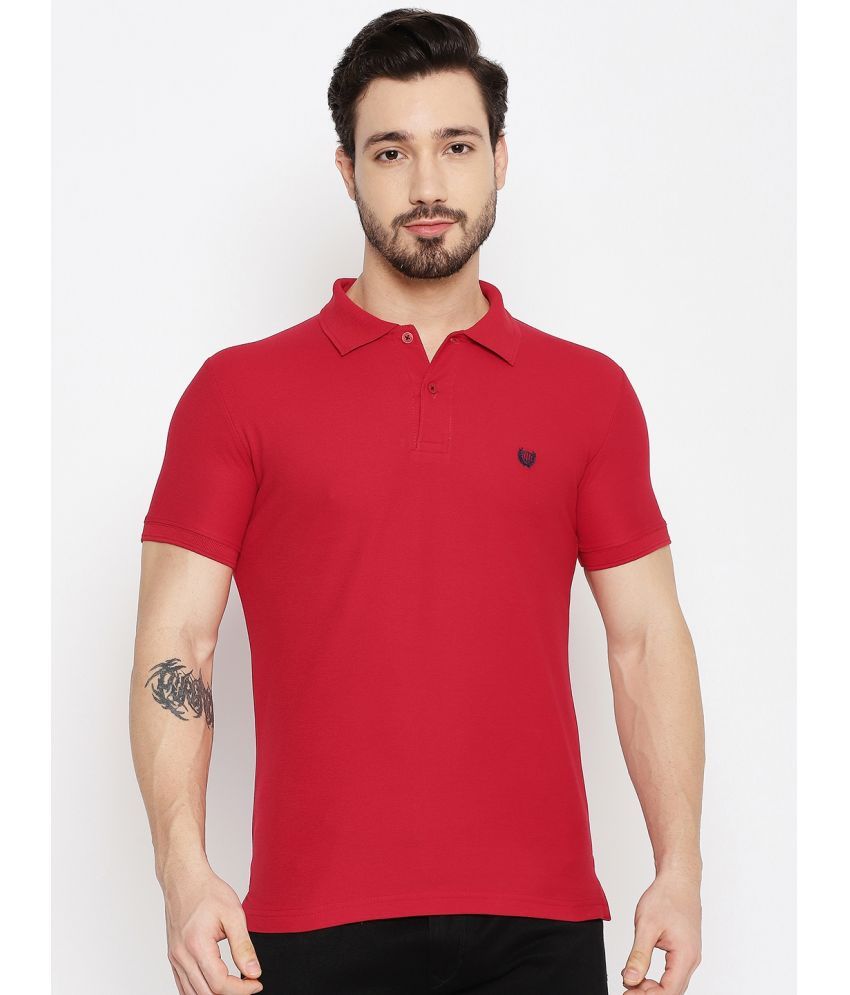     			Duke Pack of 1 Cotton Blend Slim Fit Solid Half Sleeves Men's Polo T Shirt ( Red )