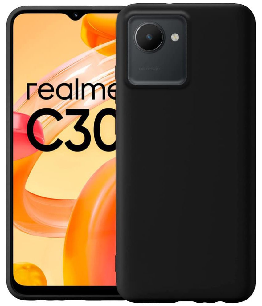     			Kosher Traders - Black Silicon Shock Proof Case Compatible For Realme C30 ( Pack of 1 )