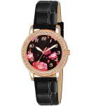 Cosmic - Black Leather Analog Womens Watch