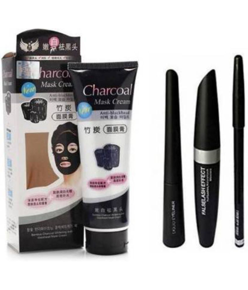     			Lenon Charcoal for Face, Eyeliner, Eyebrow Pencil Mascara Black Pack of 2