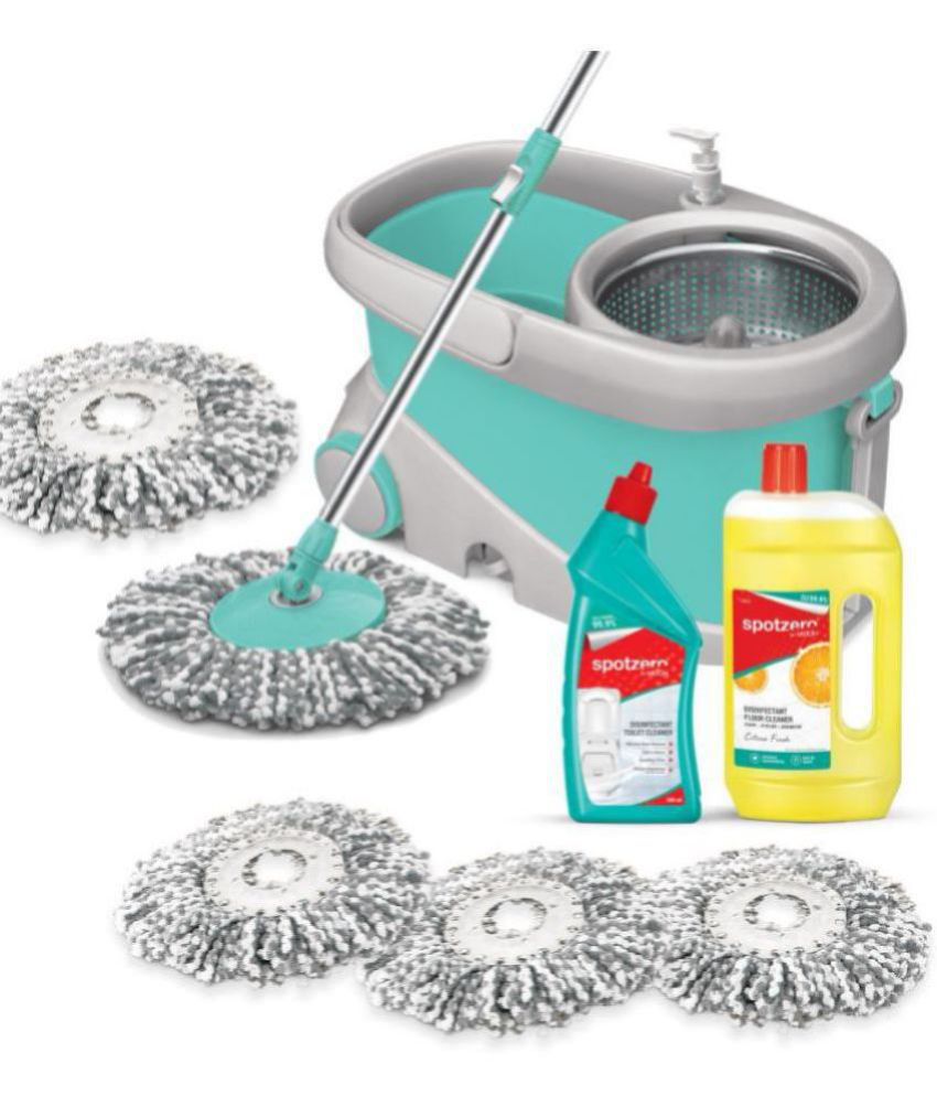     			Spotzero By Milton Prime Mop,toilet,Floor Cleaner,Refill Set - (Disinfectant Toilet Cleaner 1 pc x 500 ml, Disinfectant Floor Cleaner 1 pc x 1 Ltrs, Spin Mop Refill 3pc Pack x 1)