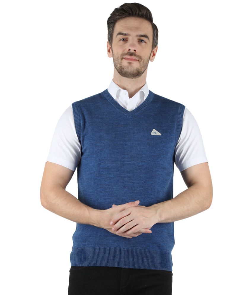     			Monte Carlo - Blue Woollen Blend Men's Pullover Sweater ( Pack of 1 )
