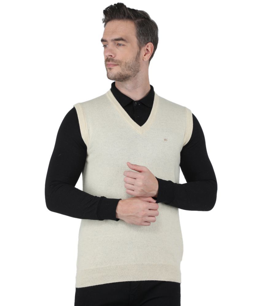     			Monte Carlo - Off White Woollen Blend Men's Pullover Sweater ( Pack of 1 )