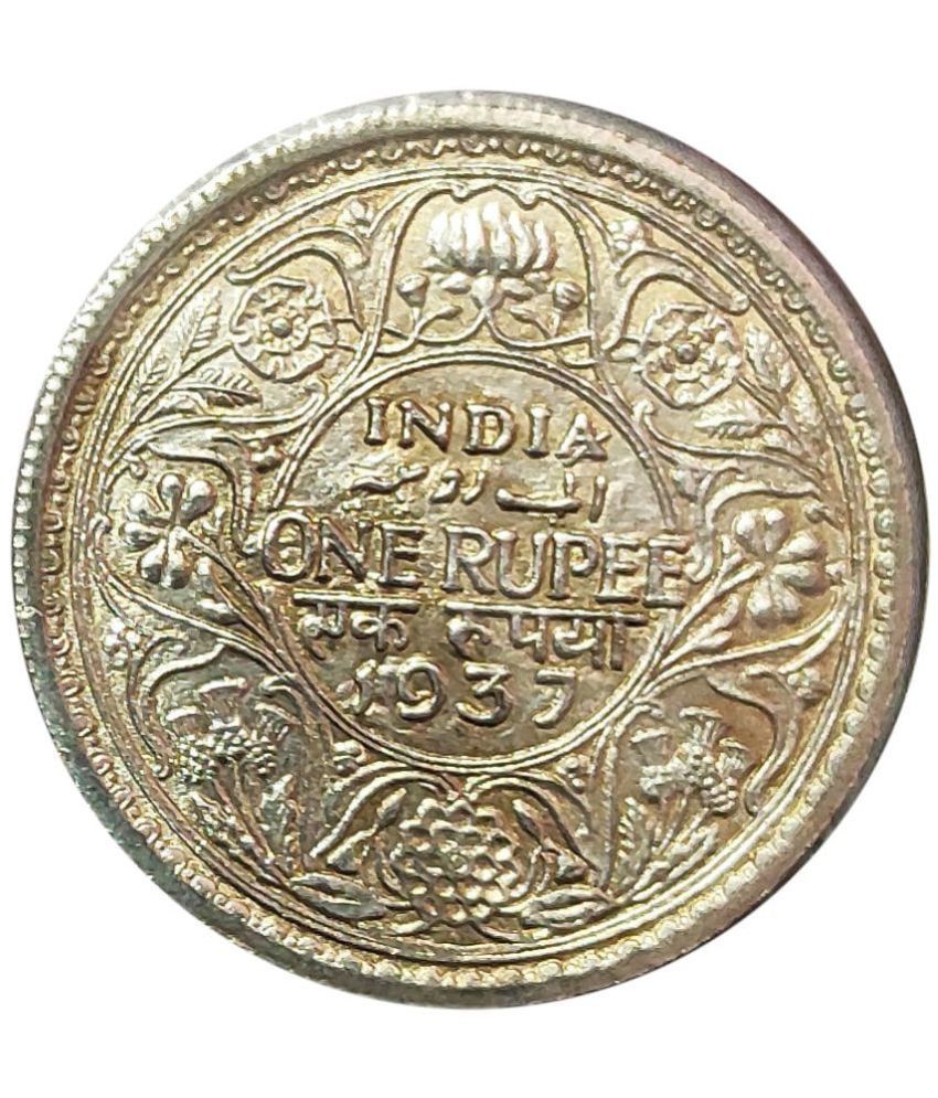     			Nisara Collectibles - COIN GEORGE V KING EMPEROR ONE RUPEE INDIA  1937 Numismatic Coins