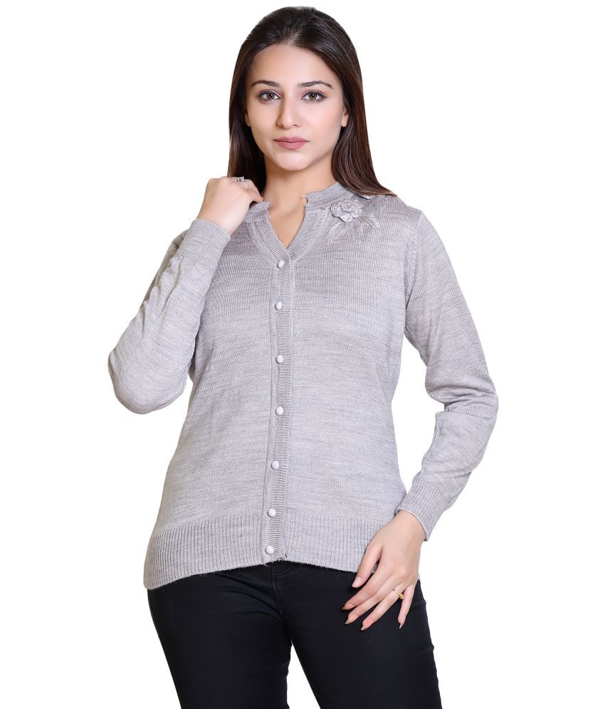     			Ogarti Woollen Grey Buttoned Cardigans - Single