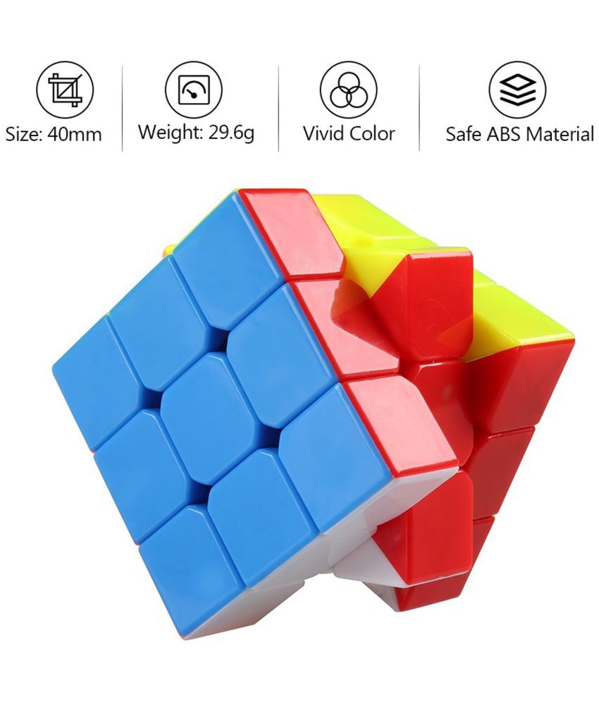     			Toy Cloud Speed Cube 3 x 3 Sticker-Less 3 D Cube Puzzle Game for Beginners and Professionals -Multicolour
