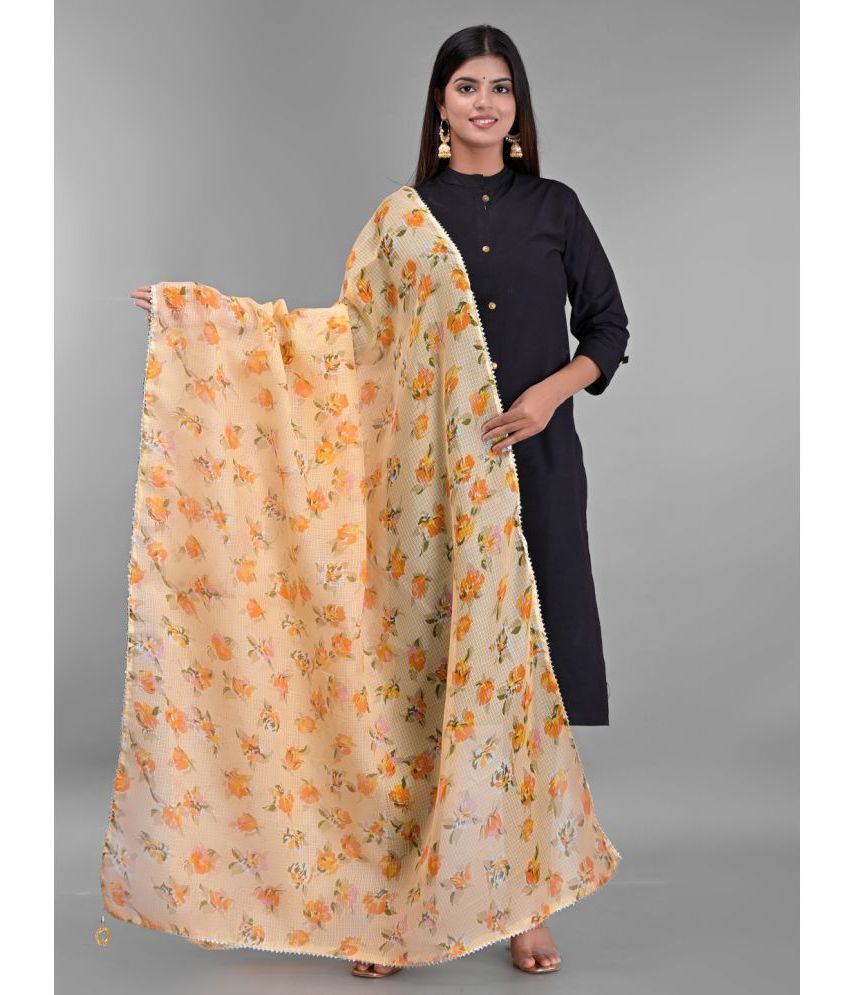     			Anjaneya Creations - Beige Cotton Women's Dupatta - ( Pack of 1 )