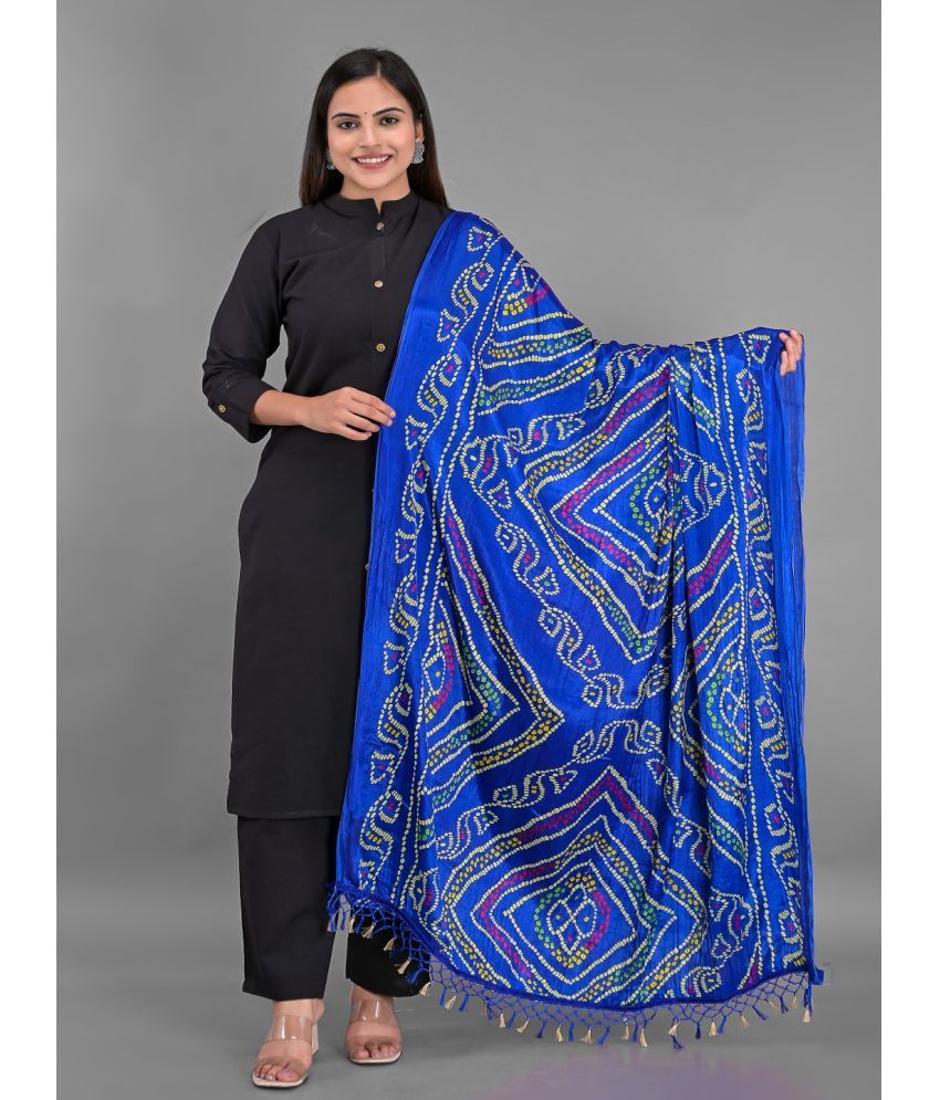     			Anjaneya Creations - Blue Silk Women's Dupatta - ( Pack of 1 )