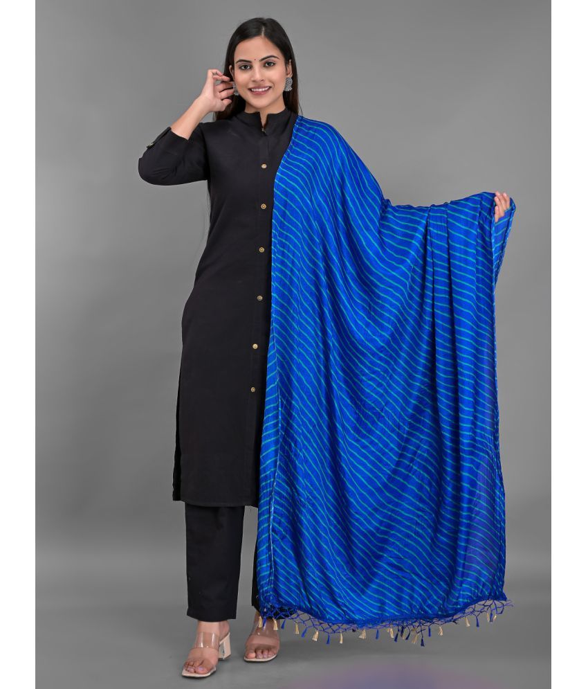     			Anjaneya Creations - Blue Silk Women's Dupatta - ( Pack of 1 )