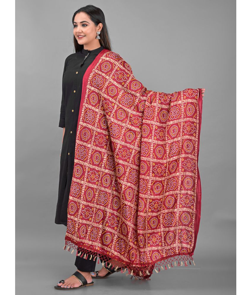     			Anjaneya Creations - Red Silk Women's Dupatta - ( Pack of 1 )