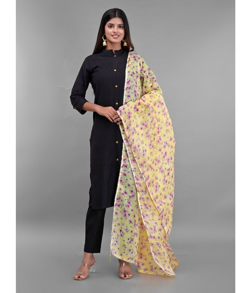     			Anjaneya Creations - Yellow Cotton Women's Dupatta - ( Pack of 1 )