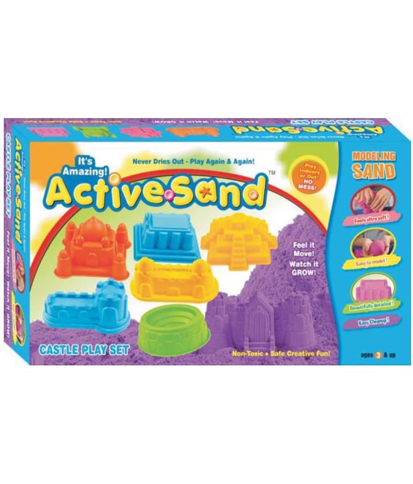     			Ekta Creative Active Sand Castle Play Set, Non-Toxic 500 GMS Sand with 6 pcs Castle Molds for Kids
