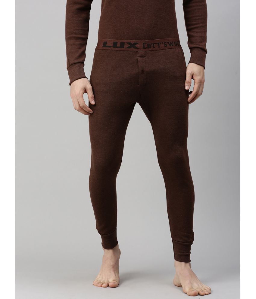     			Lux Cottswool - Brown Cotton Blend Men's Thermal Bottoms ( Pack of 1 )