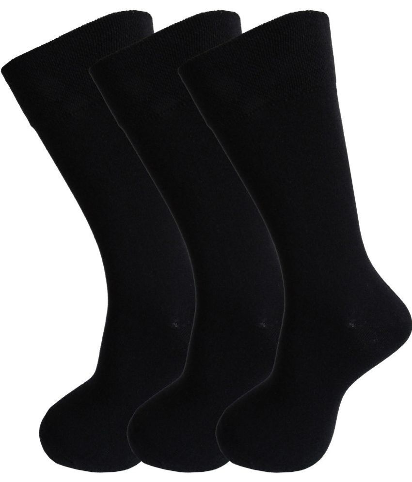     			RC. ROYAL CLASS - Cotton Men's Solid Black Mid Length Socks ( Pack of 3 )