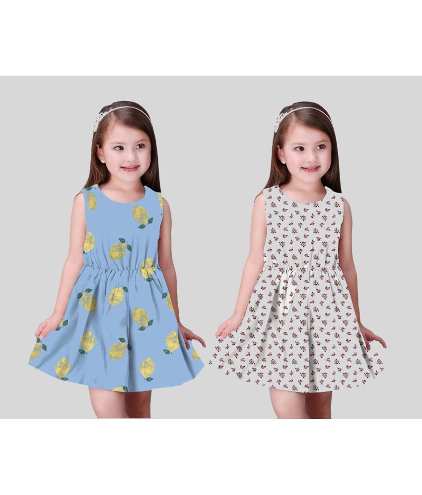     			Sathiyas - Sky Blue Cotton Girls Frock ( Pack of 2 )