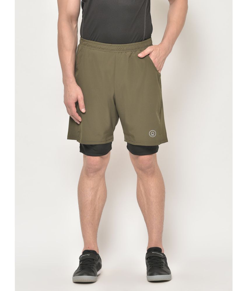     			Chkokko - Olive Polyester Men's Shorts ( Pack of 1 )